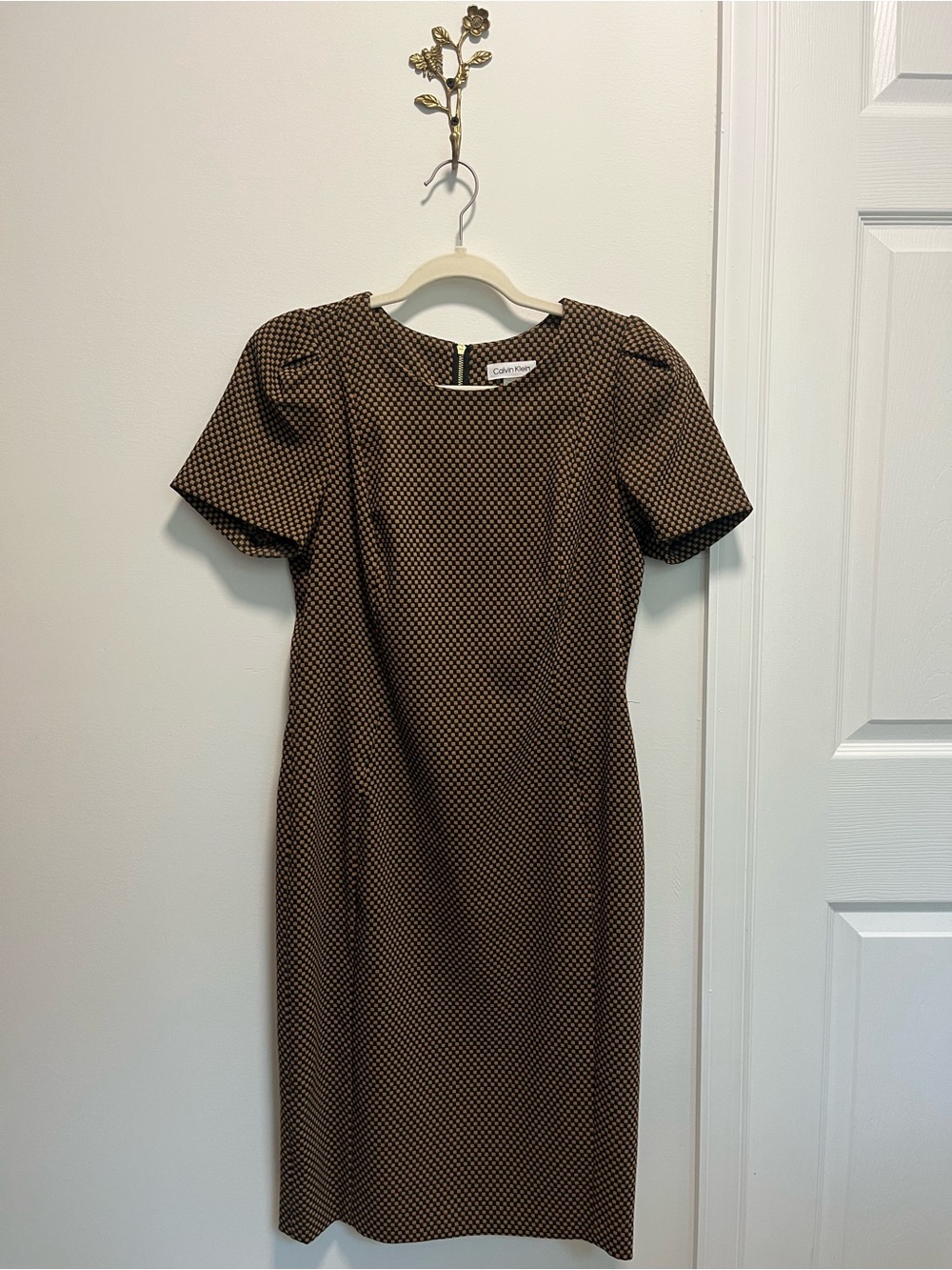 Calvin Klein brown and black Midi dress